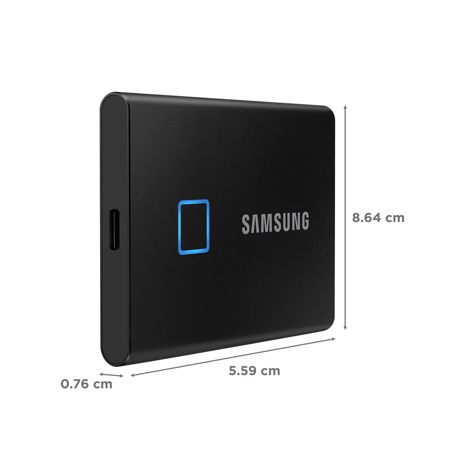 Samsung Portable SSD T7 Touch 2TB 本体 Samsung T7 Touch 2TB Up to 1,050MB/s USB 3.2 Gen 2 (10Gbps, Type-C